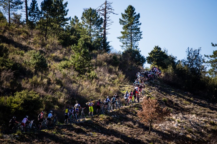 Hike-a-bike during the liaison to the start